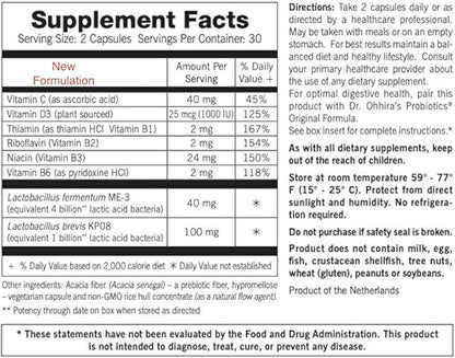 Reg'Activ Immune & Vitality with Lactobacillus ME-3, brevis KP08, Vegan D3 and (B1, B2, B2, B3 B3 and B6) Essential