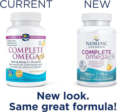 Nordic Naturals Complete Omega Xtra, Lemon 60 Soft 1360 mg Omega-3 + 76 mg 30 Servings