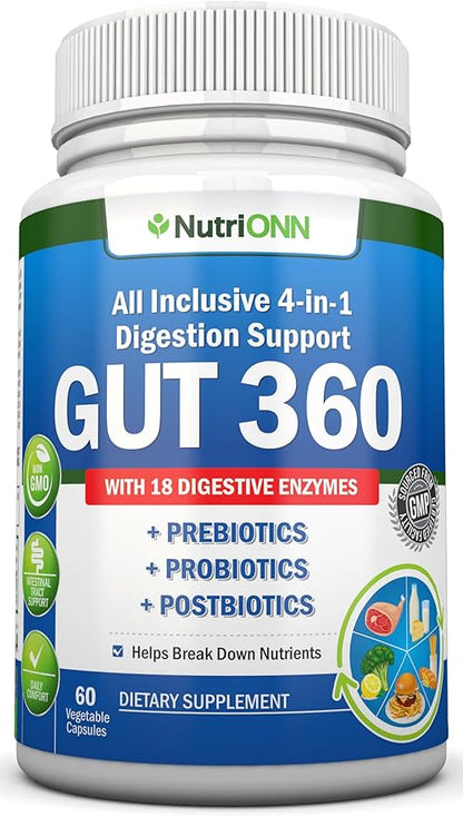 Probiotics, Prebiotics & Postbiotics with 18 4-in-1 Complete