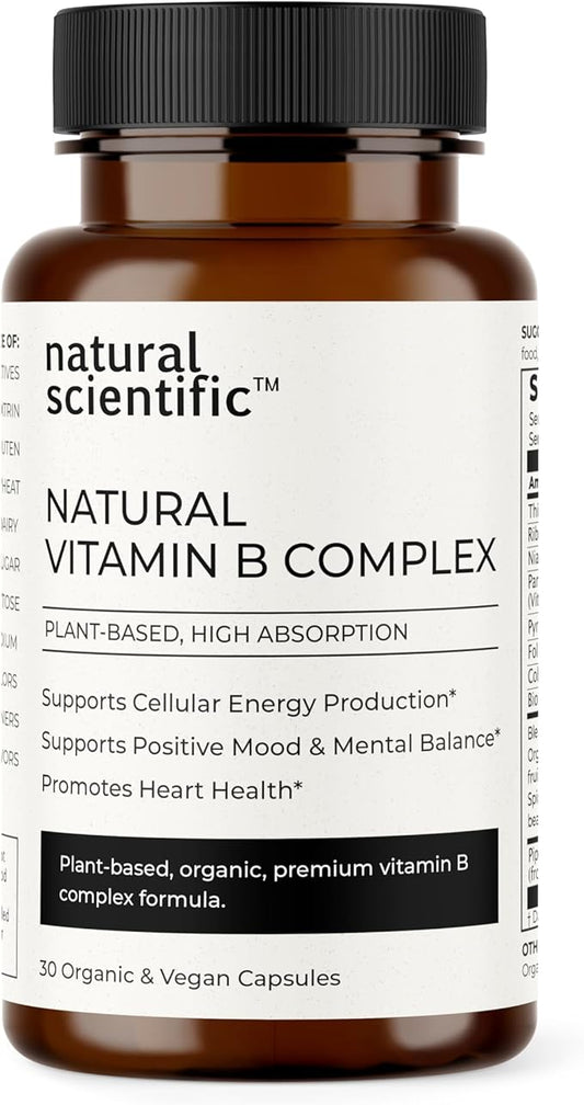 Organic Vitamin B Complex Supplement 30 Capsules