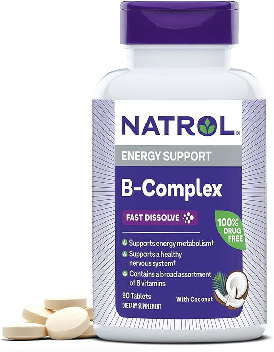 Natrol Fast Dissolve B-Complex, Dietary Supplement 90 Tablets, 30 Day