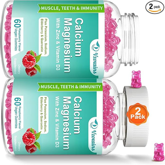 High Absorption Calcium Magnesium Zinc Gummies 400mg, Sugar 120 Count