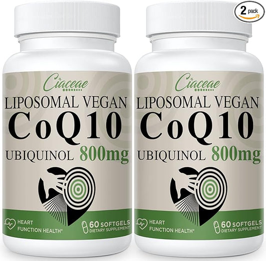 Liposomal CoQ10 800mg Ubiquinol Softgel, Max Q10, Ubiquinol CoQ10 Supplement CoQ10 800mg, 800mg, 120 120 Vegan