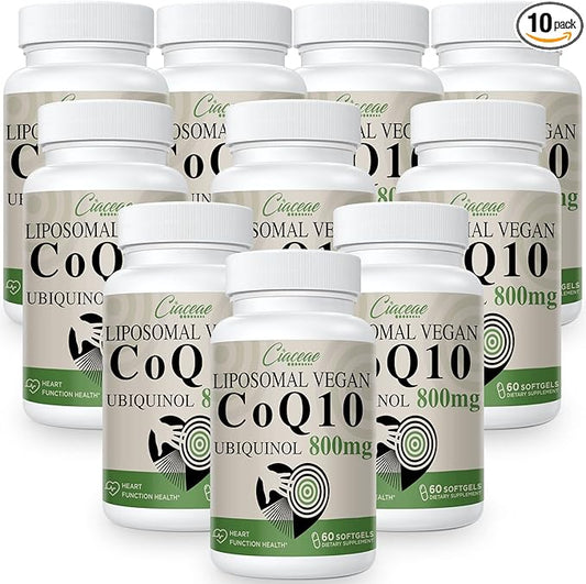 Liposomal CoQ10 800mg Ubiquinol Softgel, Max Q10, Ubiquinol CoQ10 Supplement CoQ10 800mg, 800mg, 600 600 Vegan