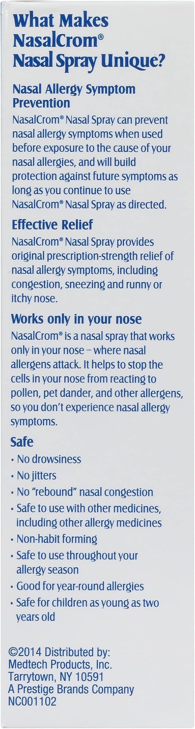 NasalCrom Nasal Spray Allergy Symptom Controller | 200 Sprays | .88 FL OZ