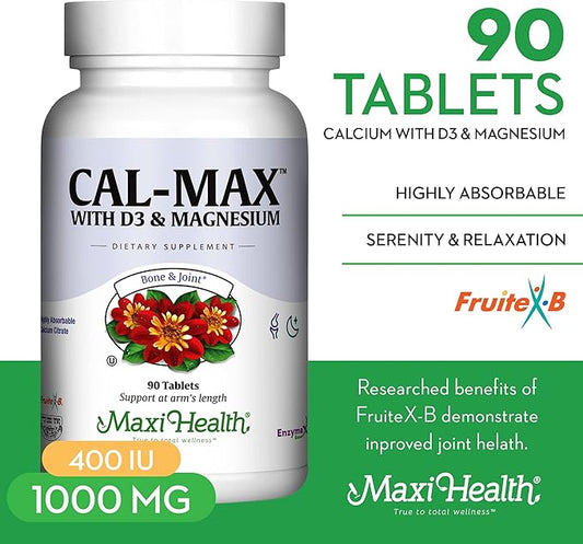 Maxi Health Calcium Magnesium Supplement D3 and (90 Tablets)
