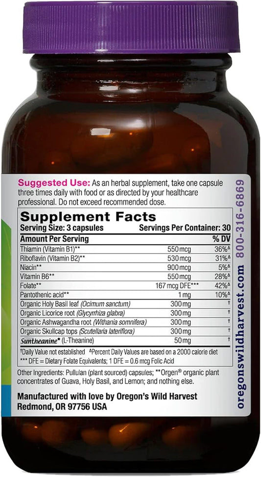 Oregon's Wild Harvest, Stress Guard, L-Theanine Supplement for Natural Relief, 90 Capsules