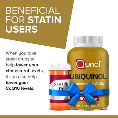 Qunol Ubiquinol CoQ10 100mg Softgels, Ubiquinol Q10, Antioxidant 60 Count