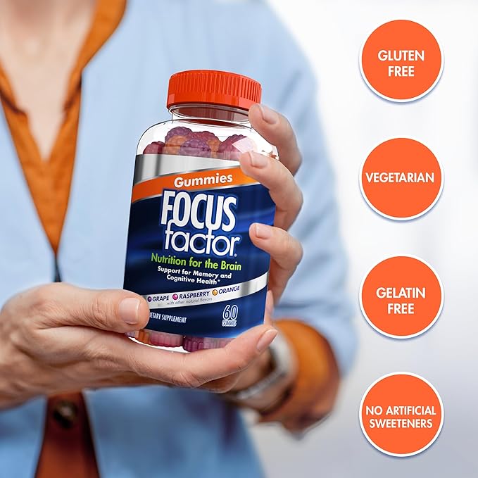 Focus Factor Nootropic Gummies, Memory Supplement 60 Count, 2