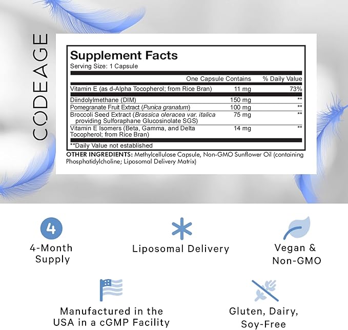 Codeage Liposomal DIM Supplement 4-Month Supply, 120 Capsules