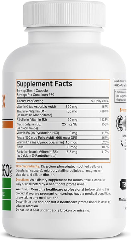 Bronson Vitamin B Complex with Vitamin C 360 Vegetarian