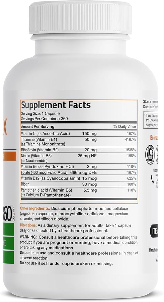 Bronson Vitamin B Complex with Vitamin C 360 Vegetarian