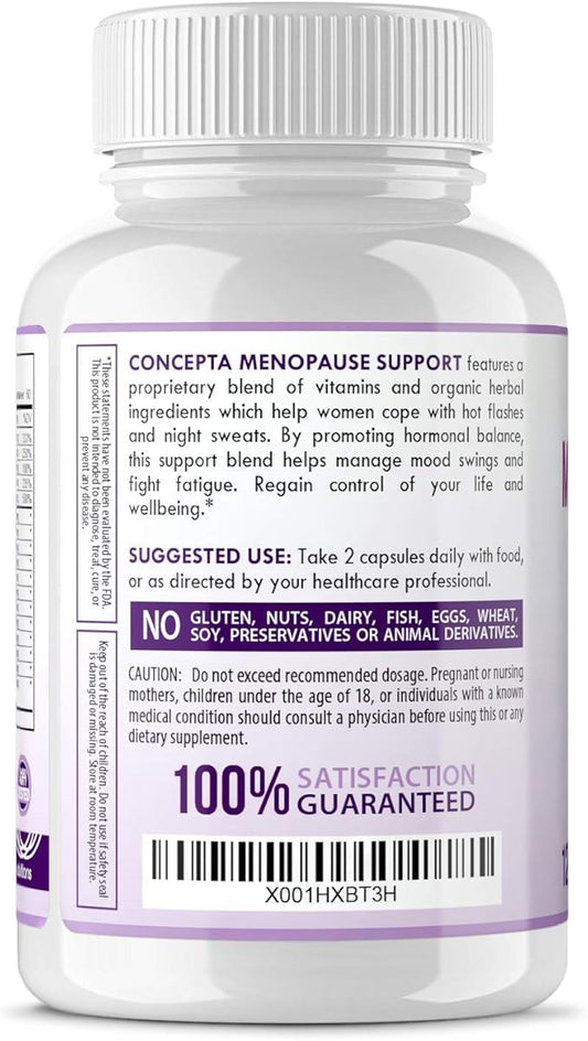 Menopause Relief Supplement Weight Management - Natural Support & Energy, Hormonal Balance, Reduce Hot Flashes Cold Sweats & Mood Swings - 120 Capsules (60 Day Supply)
