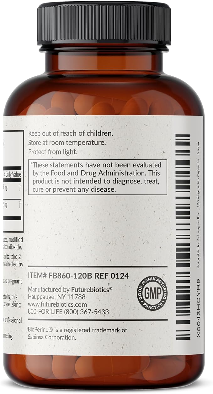 Futurebiotics Ashwagandha Extra Strength Stress & 120 Vegetarian