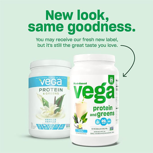 Vega Protein and Greens Protein Powder, 20g Plant 1.1 lbs