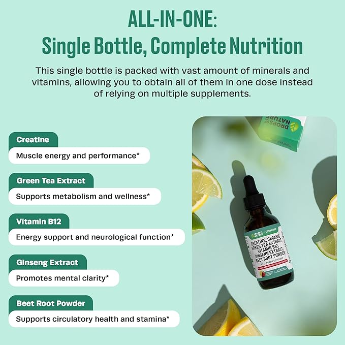 Creatine Monohydrate and Vitamin B12 Drops 60mL)