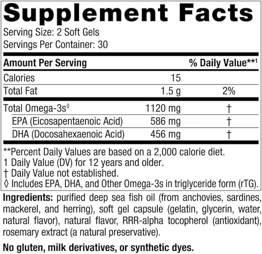 Nordic Naturals Ultimate Omega 2X Teen, Strawberry 60 Mini 1120 mg Omega-3s with 30 Servings