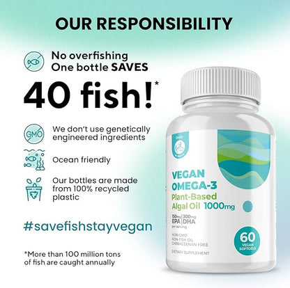 DR. MORITZ Vegan Omega 3 DHA Omega-3 Fatty 1000mg - (60 Count 1))