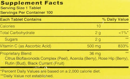 Nature's Blend Vitamin C Chewable Acerola, 500 mg 100 Tablets