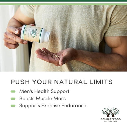 Tongkat Ali Extract 200 to 1 for Men (Longjack) Eurycoma Longifolia, 1020mg per Serving, 120 Capsules - Men's Health Support with 20mg Tribulus Terrestris (Third Party Tested) by Double Wood