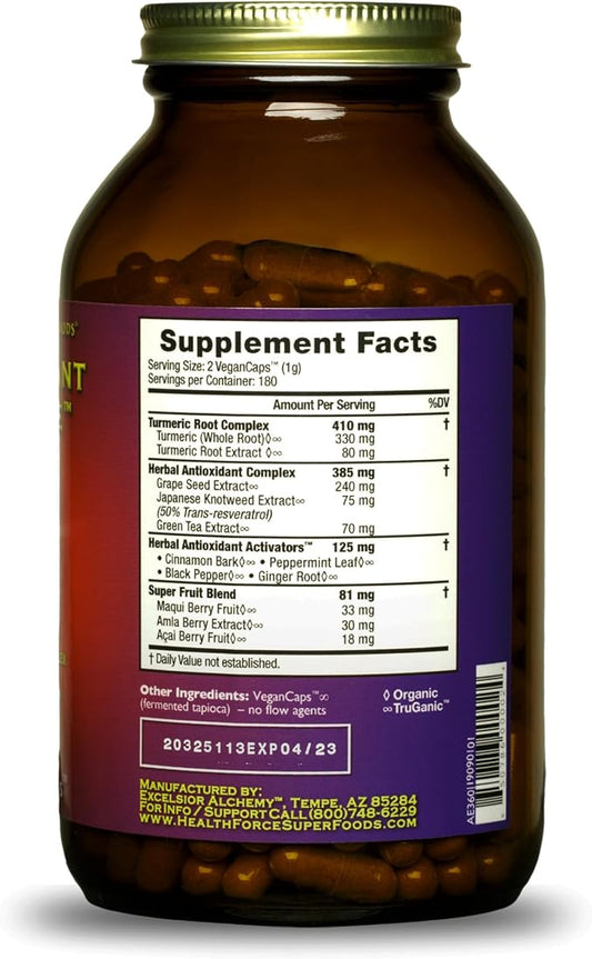 HealthForce SuperFoods Antioxidant Extreme - 360 Vegan Capsules (Pack of 2)