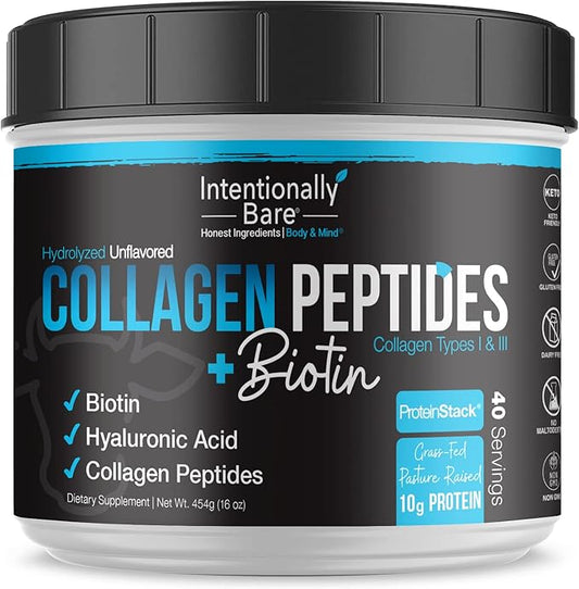 Intentionally Bare Collagen Powder Unflavored 10g Protein 40 Servings