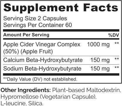 NATURELO Apple Cider Vinegar Capsules - Natural ACV with Mother Supplement for Men & Women for Detox, Cleanse and Weight Management - 120 Vegan Capsules (Pack of 2)