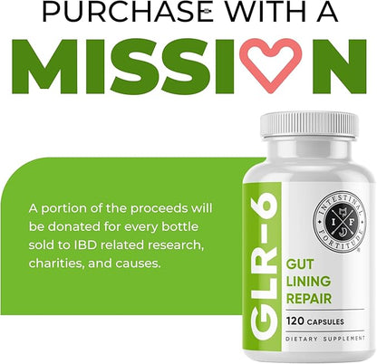 Intestinal Fortitude GLR-6 - Gut Lining Repair Supplement for Gut Health - Leaky Gut Repair with L-Glutamine, Slippery Elm, DGL Licorice Root, Marshmallow Root, Fenugreek - IBS, IBD, GERD - Vegan