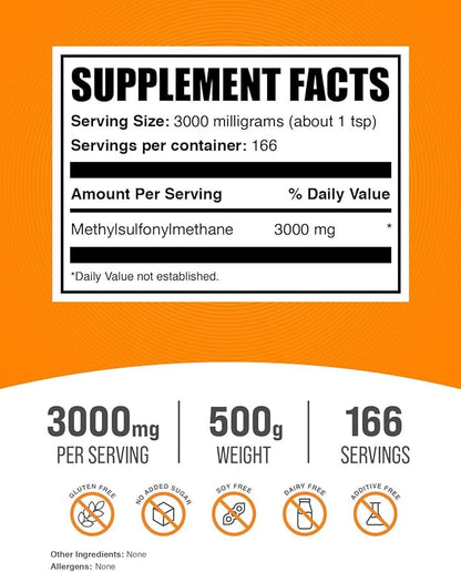 BulkSupplements.com MSM Powder 3000mg - 3000mg per 500g (1.1 (1.1 lbs) 1)