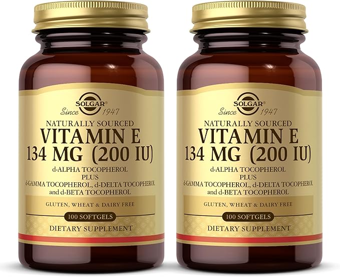 SOLGAR Vitamin E 200 IU 100 Softgels, 2 - 200 Total
