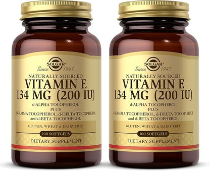 SOLGAR Vitamin E 200 IU 100 Softgels, 2 - 200 Total