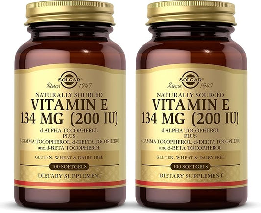 SOLGAR Vitamin E 200 IU 100 Softgels, 2 - 200 Total