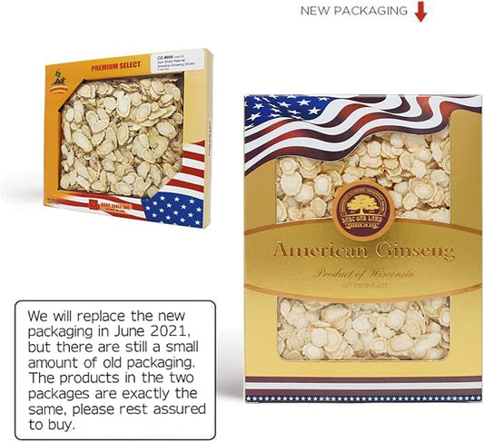 American Ginseng Slices from Wisconsin (Sliced 2 Boxes 8 Ounces)