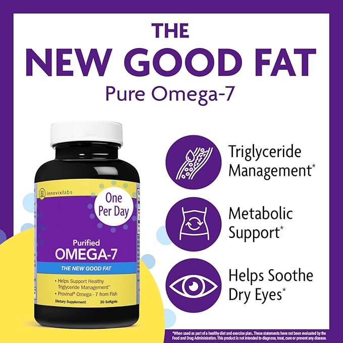 InnovixLabs Purified Omega 7 Supplement, 210mg Omega-7 Palmitoleic Omega-7 Fish 5 Star 30 Capsules