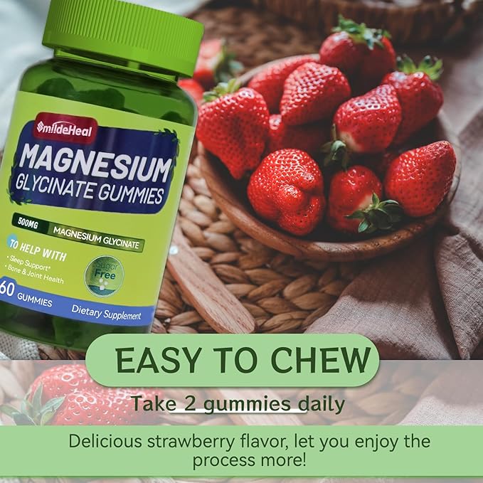 Magnesium Glycinate Gummies 500mg with L-Threonate 300mg B6, CoQ10 CoQ10 - 120 Gummies