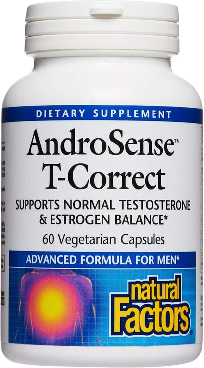 Natural Factors, AndroSense T-Correct, Supports Men's Hormonal Metabolism with Milk Thistle, Turmeric and Lycopene, 60 capsules (30 servings)