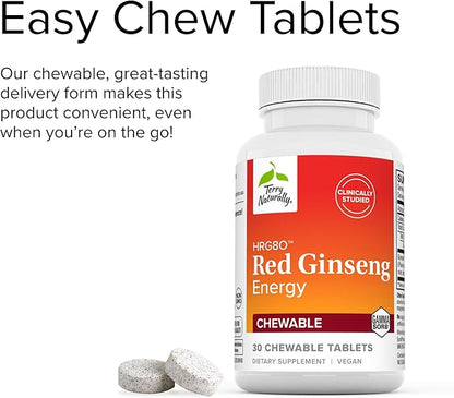 Terry Naturally HRG80 Red Ginseng Energy 30 Chewable HRG80 - 30 Servings