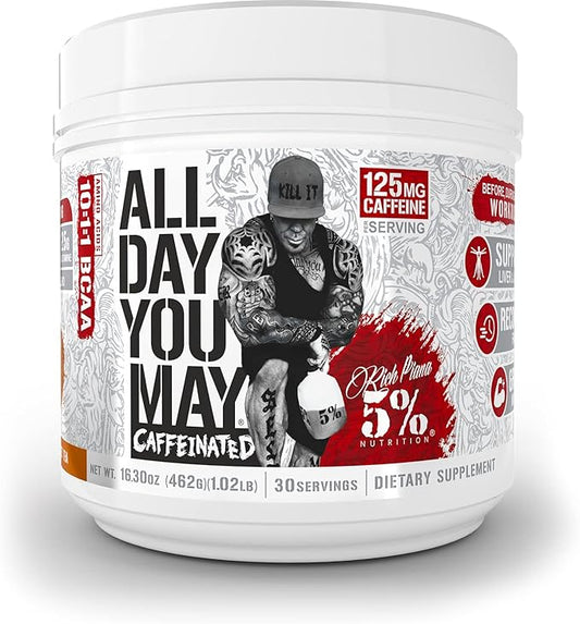 5% Nutrition Rich Piana AllDayYouMay Caffeinated 16.3 oz, 30 Servings