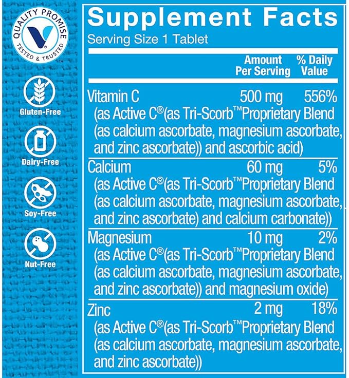 The Vitamin Shoppe Active-C with Bioflavonoids, 500 MG (100 Tablets)