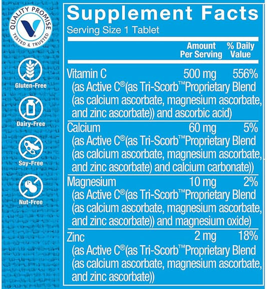 The Vitamin Shoppe Active-C with Bioflavonoids, 500 MG (100 Tablets)