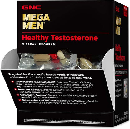 GNC Mega Men Healthy Testosterone Vitapak Program | 30 Servings