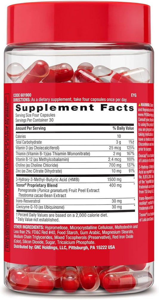 GNC Mega Men Ultra Testosterone | Free & Total Test Booster | 120 Count