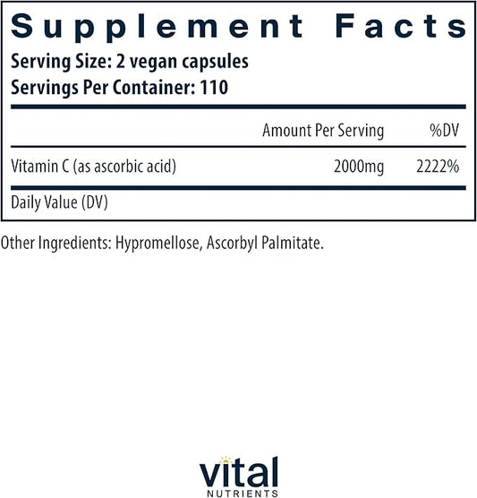 Vital Nutrients Vitamin C 1000mg (100% 220 Capsules