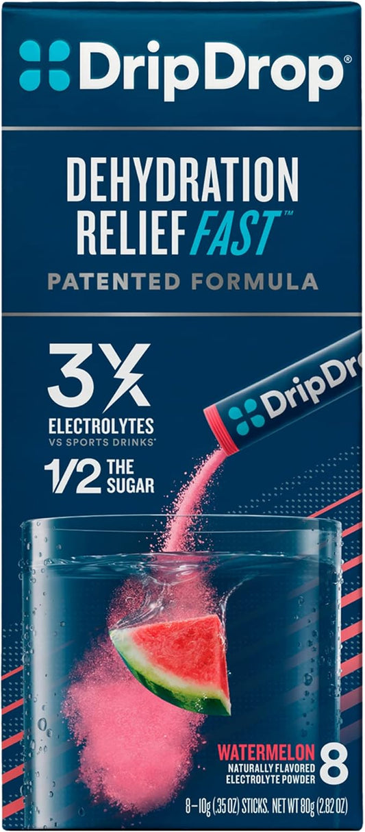 DripDrop Hydration - Electrolyte Powder Packets - Watermelon - 8 Count