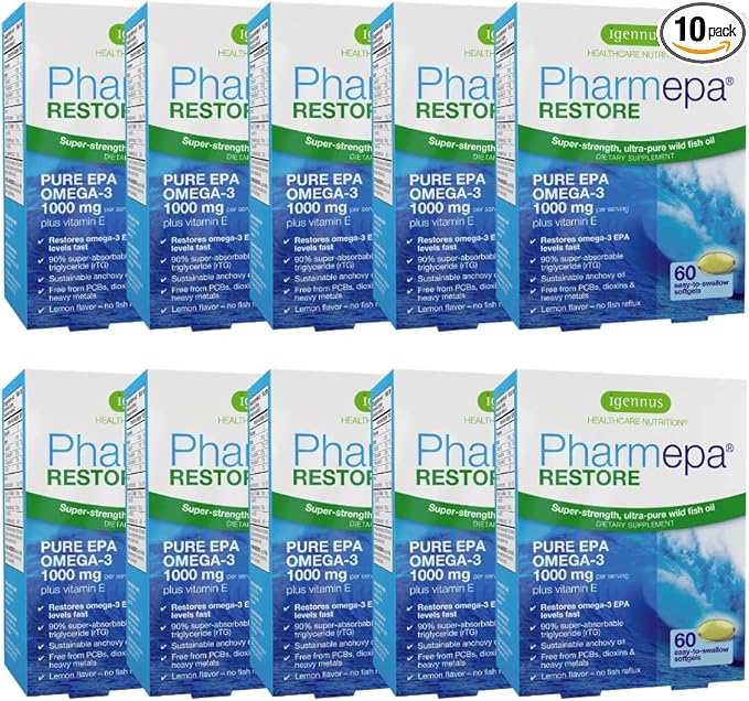 10 x Pharmepa Restore, 1000mg Pure Omega-3, Triple 1-Month Supply, 60 softgels
