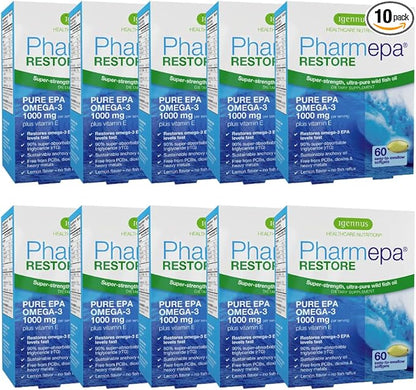 10 x Pharmepa Restore, 1000mg Pure Omega-3, Triple 1-Month Supply, 60 softgels