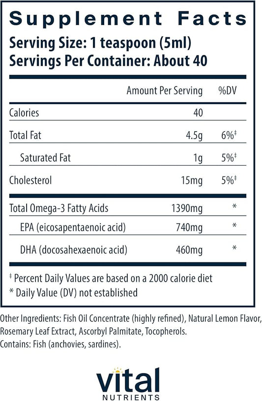 Vital Nutrients - Ultra Pure Fish 1400 (Pharmaceutical 200 ml