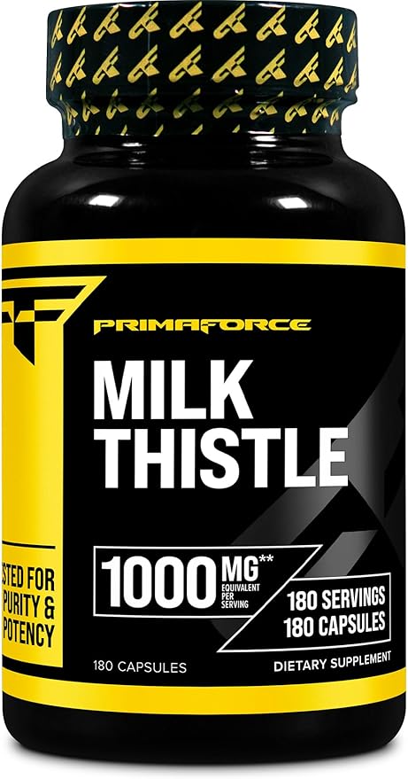 Primaforce Milk Thistle 180 Capsules 1000mg Equivalent 250mg of 4:1 Extract