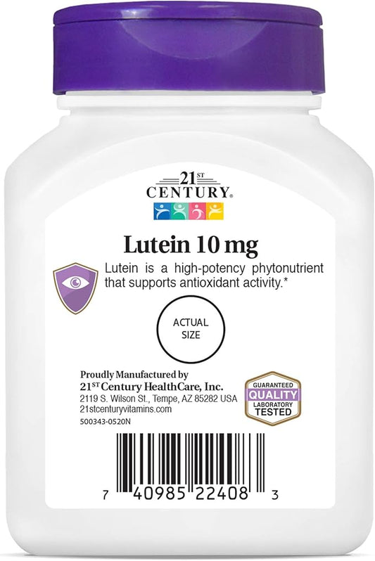 21st Century Lutein 10 mg Tablets, 60 Count
