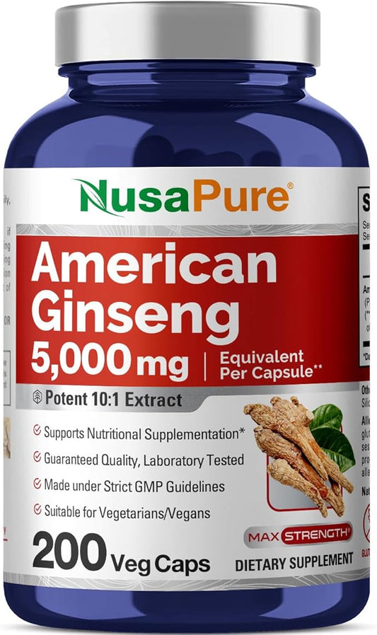 NusaPure American Ginseng 5000 mg 200 Veggie